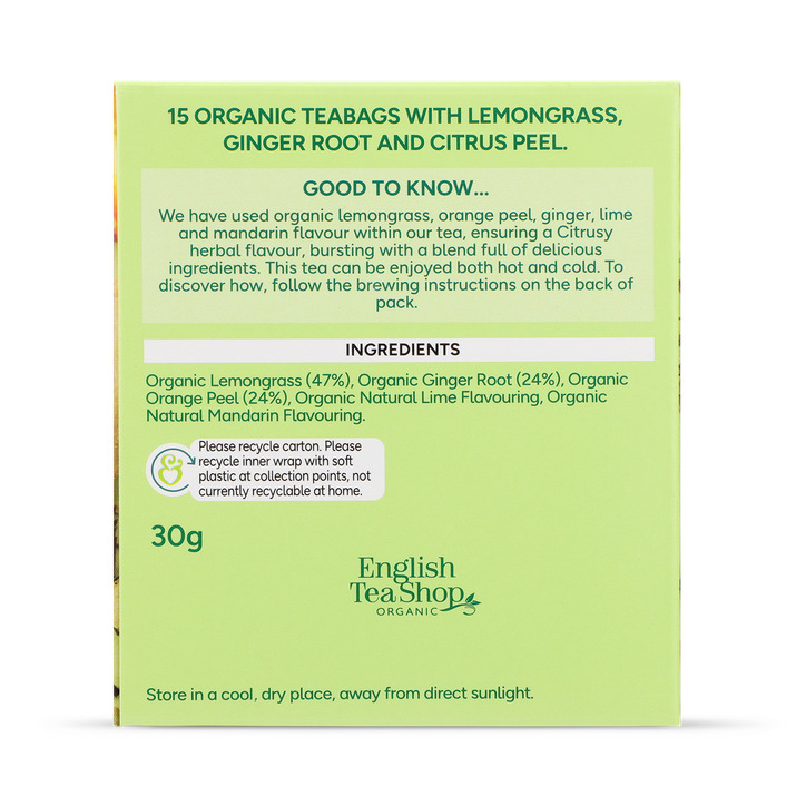 Holland & Barrett Lemongrass, Citrus & Ginger Tea 15 Tea Bags